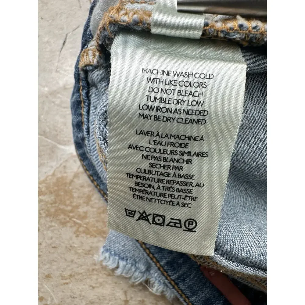 Pilcro Anthropologie High Rise Denim Cutoff Shorts Light Wash Distressed 27 - Picture 11 of 12